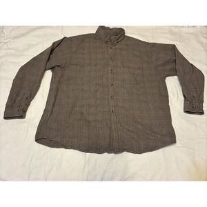 Roundtree and Yorke Shirt Men's XL Plaid Vintage 90s Flannel Grunge Earth Tones